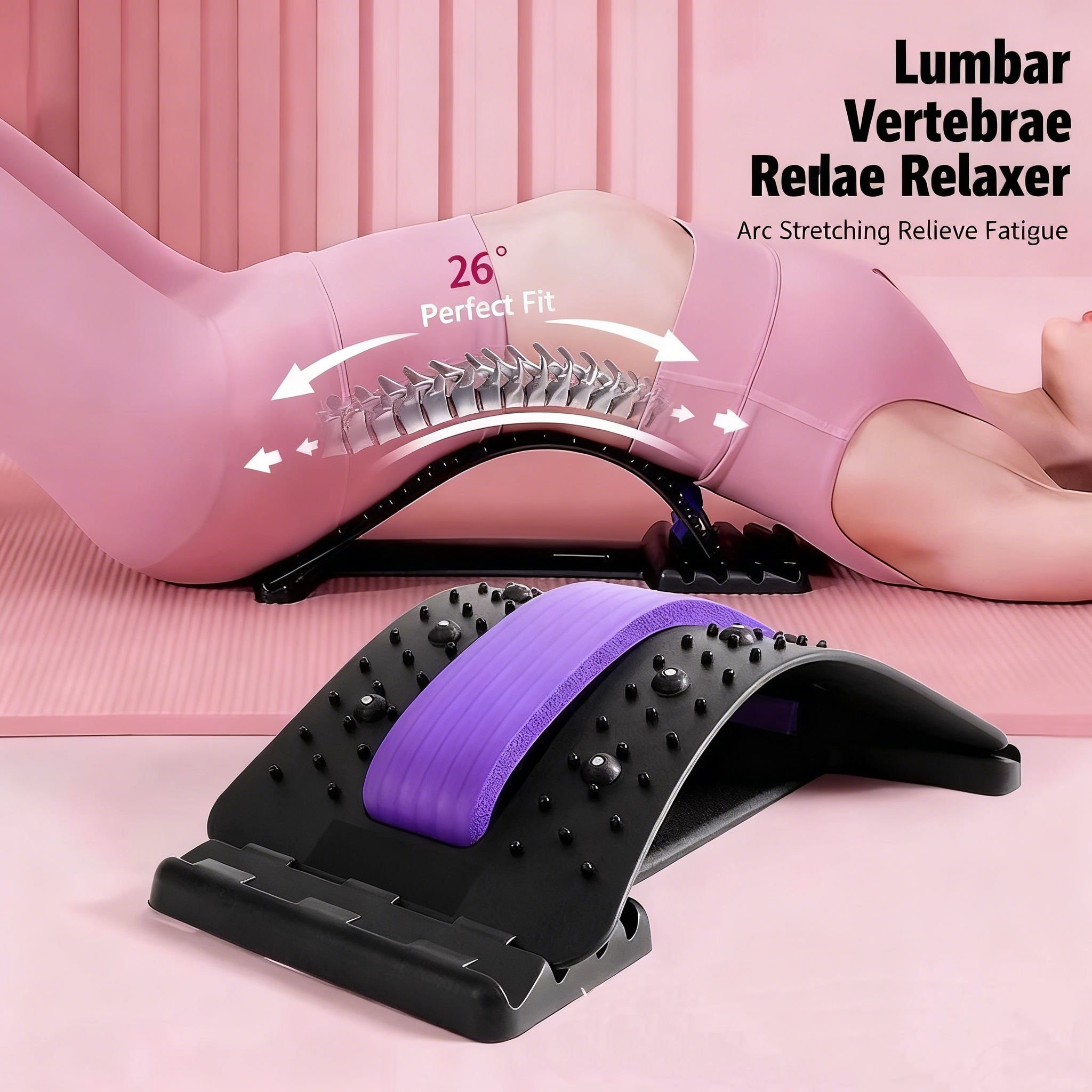 Back Stretcher Lumbar - Lumbar Support Back Massager Vertebral Relaxer