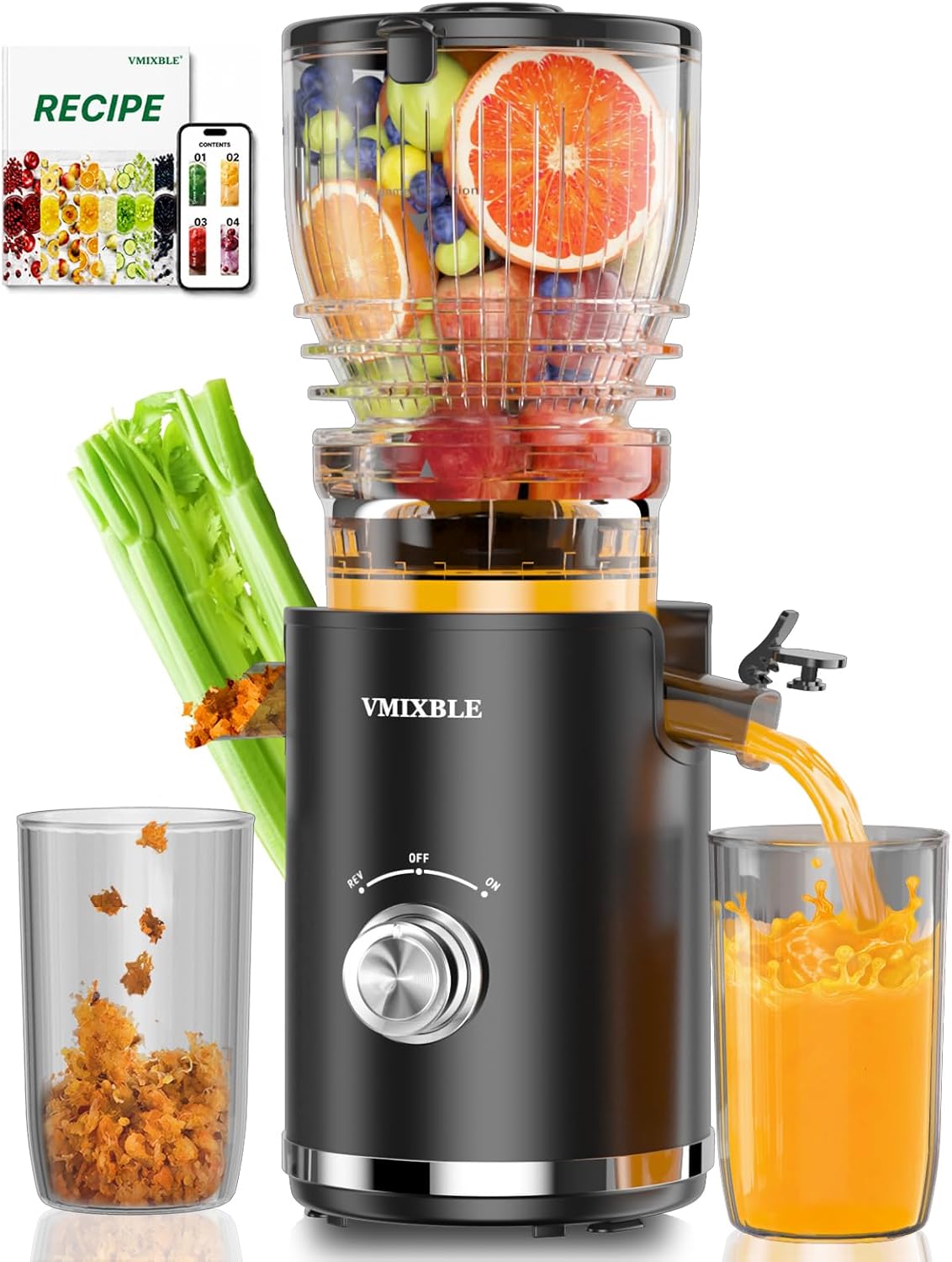 Cold Press Juicer, 300W Slow M - Cold Press Juicer reseña y precio