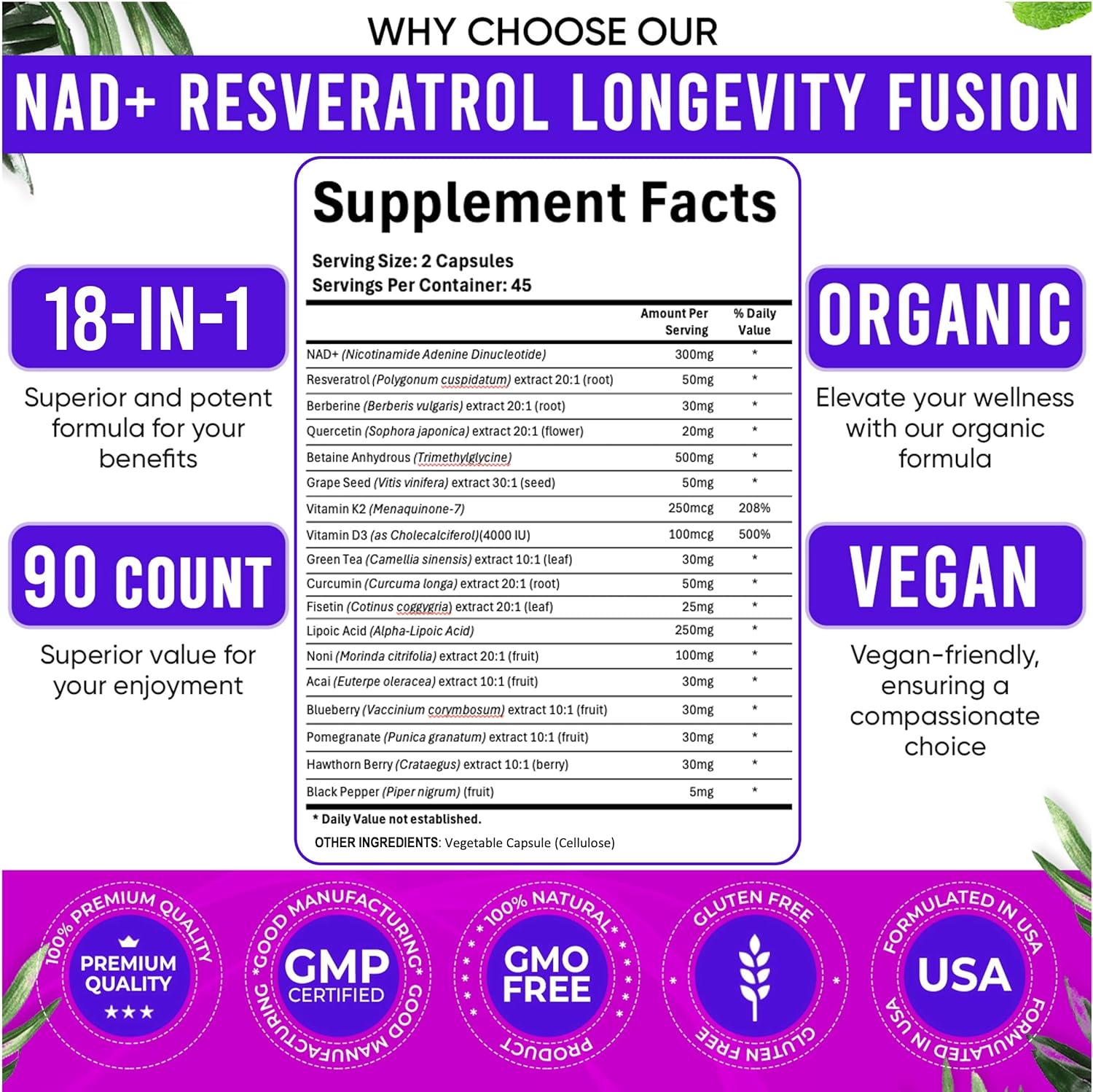 90pcs NAD Supplement - Longevi - Longevity Health & Wellness Hotel Adults Only reseña y precio