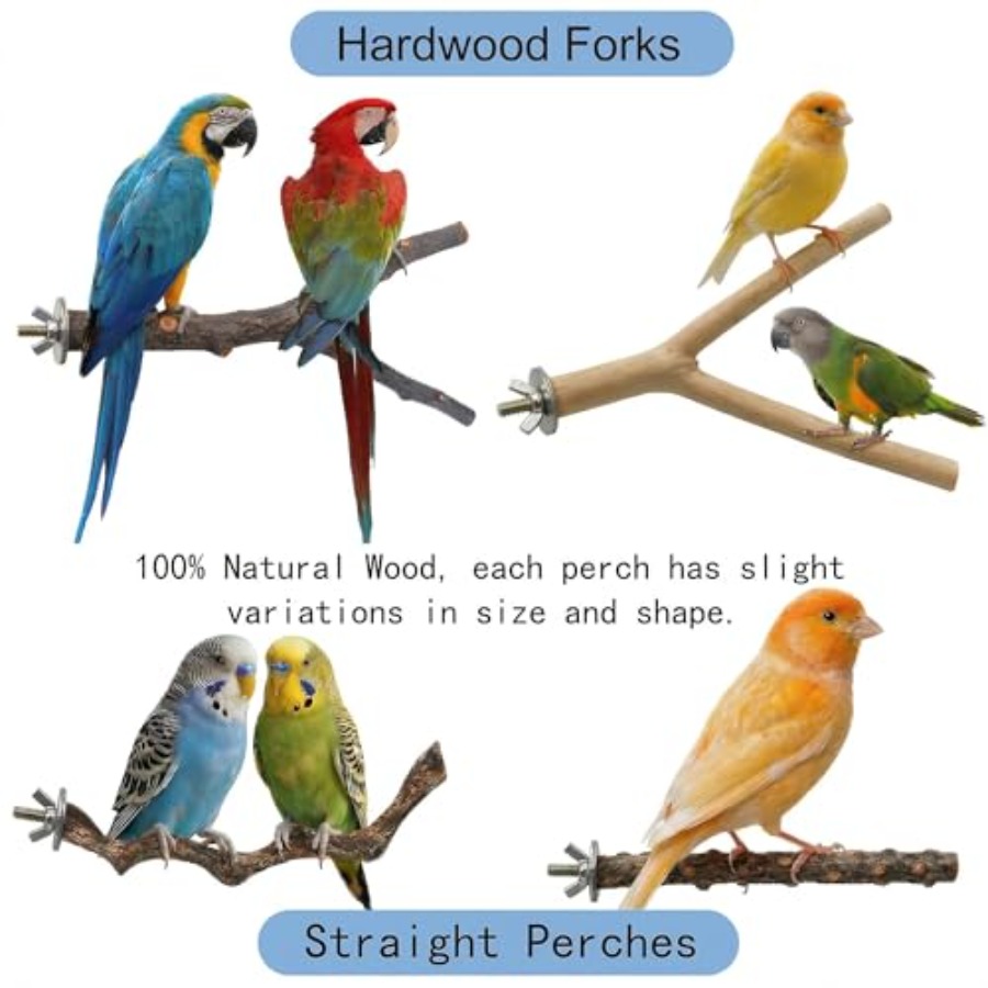 8PCS natural wood bird perches - Health & Wellness Lubbock reseña y precio
