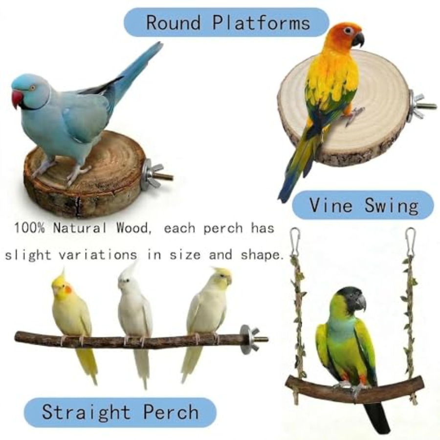 8PCS natural wood bird perches - Health & Wellness Lubbock reseña y precio