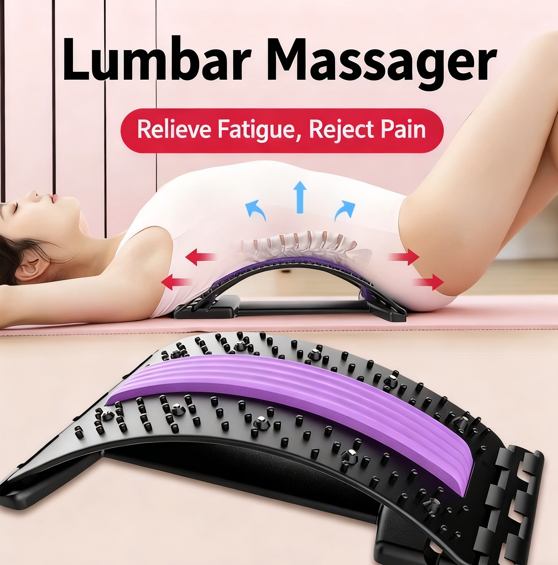 Lumbar Support Back Massager V - Back Stretcher Lumbar reseña y precio